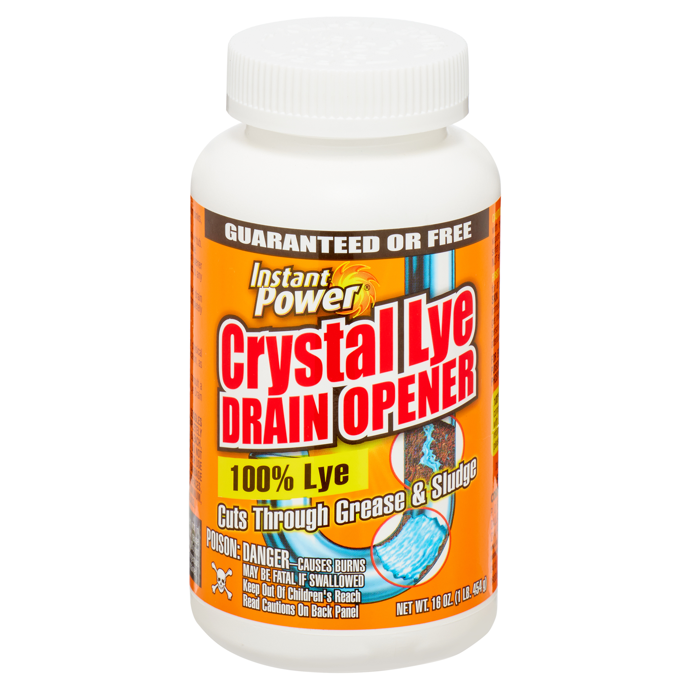 Instant Power Crystal Lye Drain Opener, 16 oz