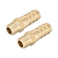 thumbnail image 1 of Conector de latón único Bargains métrico M10x1 macho a barbado de manguera ID 8mm 2 pcs, M10-1.25mm x 10mm, 1 of 3