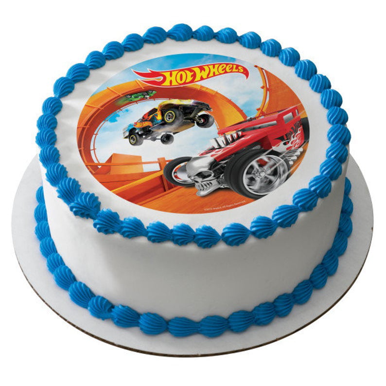 Hot Wheels Image 8" Round Edible Cake Topper