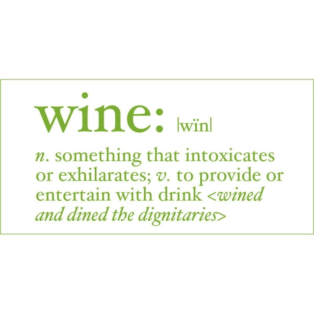 Wine Definition Vinyl Decal Large Green Apple