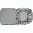 thumbnail image 4 of Gray Bar Stool with Expandable Backrest Cover for Short Swivel Dining Chair, 4 of 5