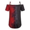 thumbnail image 4 of WISEFIN Womens Casual Floral Print Short Sleeve Zipper Tunic T-Shirt Tops Size M-2XL, 4 of 4