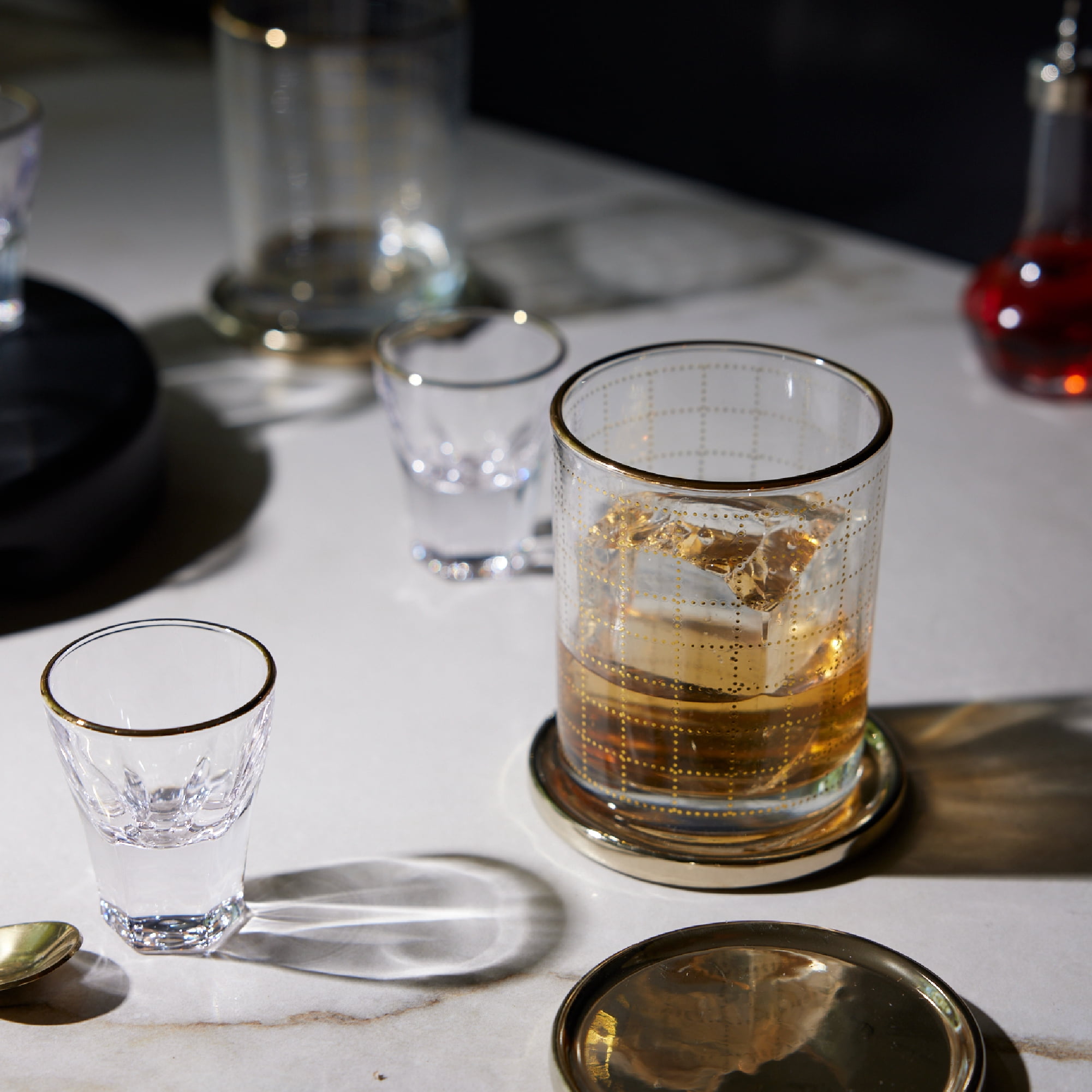 Thyme & Table 11 fl oz Square Print Whiskey Rocks Glass