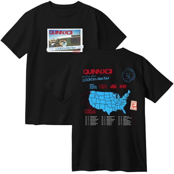 Quinn XCII Look I'm Alive Tour 2025 Merch Cotton T-Shirt Women Men Casual Crewneck Short Sleeve Tee