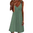 thumbnail image 2 of LEEYNEER Eyelet Dresses for Women Summer Fashion V Neck Sleeveless Ruffle Dresses Solid Color Loose Fit Mini Dresses Casual Flowy Summer Dresses for Women 2024 Vacation, 2 of 6