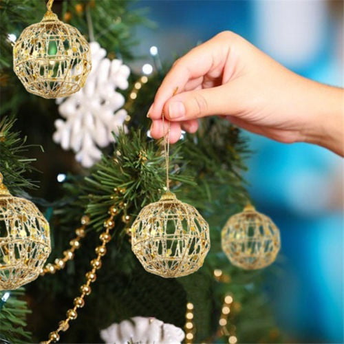 8cm Ornaments Sequins Gold Scales Christmas Tree Decorations Christmas Ball New 