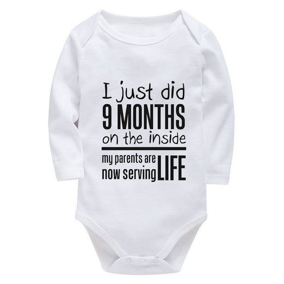 I Just Did 9 Months On The Inside Plain Onesie Long Sleeve Boy Hospital Outfit Newborn White 0-3 Months Baby Girl Clothes