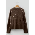 thumbnail image 5 of Women's Coffee Polka Dot Knit Sweater – Casual Daily Wear with Ribbed Edges [ZhiHiMeRi] | XL, 5 of 10