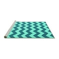 thumbnail image 2 of Ahgly Company Machine Washable Indoor Round Abstract Turquoise Blue Contemporary Area Rugs, 6' Round, 2 of 4
