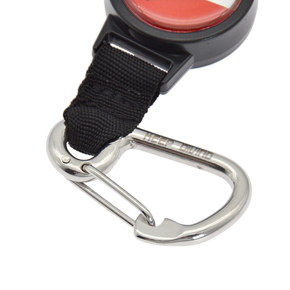 Alomejor 1PCS Corde Télescopique De Plongée Extensible Avec Boucle Crochet Porte-clés En Acier Inoxydable Avec Corde De 27,4in Et Boucle à Dégagement Rapide Pour La Plongée(Nylon Hanging Buckle