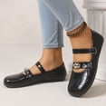 thumbnail image 4 of Women's Mary Jane Flats Square Toe Ballet Flats Shoes Dressy Casual Buckle Strap Comfortable Leather Shoes with Double Ankle Strap, 4 of 9