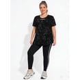 thumbnail image 5 of CASSIE LIZ Plus Size Tops Crew Neck Front Cutout Tie Dye Short Sleeve T-Shirt for Women Summer Casual Oversized Loose Fit Tunic Tops Spring Blouses (XL-5XL), 5 of 7