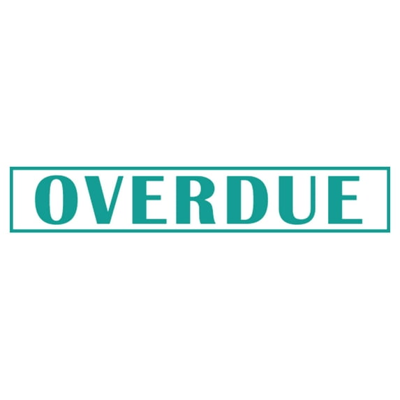 Printtoo Over Due Self Inking Rubber Stamp Pre-Inked Office Stamp- Home Office Business Stationery, Green- 42 x 9 mm