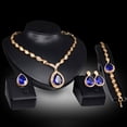 thumbnail image 6 of Yesbay Women Formal Party Waterdrop Cubic Zirconia Necklace Earrings Bracelet Ring US6-9,Jewelry Set, 6 of 7