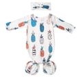 thumbnail image 4 of WIBACKER Baby Girls Boys Nightgowns Milk Silk Sleeper Bag Newborn Coming Home Outfits Floral Knotted Gown with Headband, 4 of 5