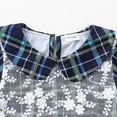 thumbnail image 3 of YEEDISON Newborn Dresses Lace Floral Plaid Doll Collar Short Sleeve Girls Dress Sweet Party Girl Princess Dresses Baby Clothes 0-24M, 3 of 5