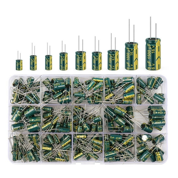 mmirethe 225x Aluminum Electrolytic Capacitor For Practical Capacitor Kit Large Capacity Electrolytic Capacitor Assortment