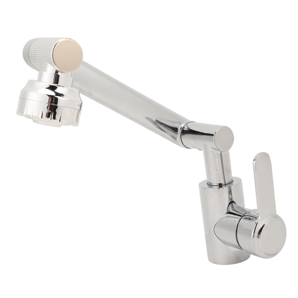 M Buder Grifo Universal Multifuncional Giratorio 360 Grados de Acero Inoxidable Brazo Robótico para Baño Agua Fría y Caliente Acabado Plateado Electrolítico Tubo 25.4 cm / 10 inches