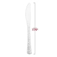 thumbnail image 4 of Smarty 7.75" Shiny Metallic Silver Hammered Disposable Plastic Knives 1000ct, 4 of 7