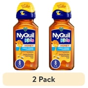 (2 pack) Vicks NyQuil Kids Honey Cold & Cough + Congestion Liquid Medicine, 8 fl oz