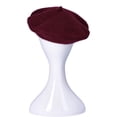 thumbnail image 2 of No Boundaries Women's Wool Blend Beret, Wine, 2 of 2