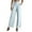 Sky Blue, variant on Women's High Waist Wide Leg Dress Pants - Business Casual, Pleated Front, Elastic Back, Zip Button Closure, Pockets, Polyester, XS-XXXXXL Sizes