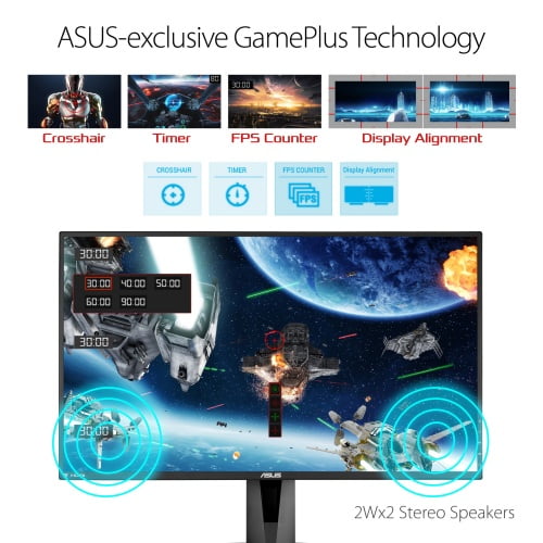 ASUS VG278QR 27” Gaming Monitor 165Hz Full HD (1920 x 1080) 0.5ms G-SYNC  Eye Care DisplayPort HDMI DVI