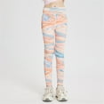 thumbnail image 2 of Girls Jeans Tie Dye Leggings High Stretch Athletic Pants Sports Yoga Soft Breathable Fabric Toddler Pants Orange 5 Years-6 Years, 2 of 4