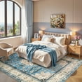 thumbnail image 2 of Wonnitar 8'x10' Large Area Rug for Living Room, Washable Rug for Bedroom Vintage Boho Accent Rug for Dinning Room Office Non Ship Low Pile Stain Resistant Light Blue, 2 of 9