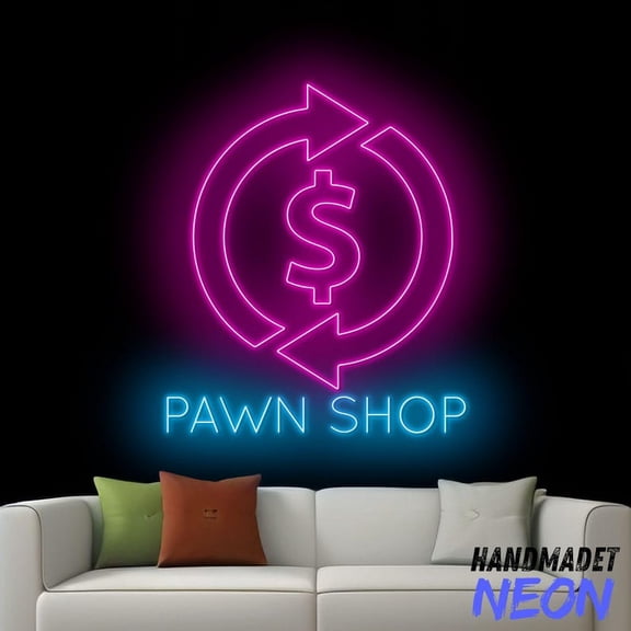Handmadetneonsign PawnShop Neon Sign, Pawn Shop Led Sign, Pawnbroker Wall Art Light, Pawn Store Wall Decor 77410