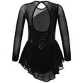 thumbnail image 2 of Kvysinly Kids Girls Sparkly Sequins Ballet Lyrical Dance Dress Long Sleeve Gymnastic Tutu Leotard Black 4, 2 of 5
