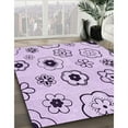 thumbnail image 3 of Ahgly Company Machine Washable Indoor Round Transitional Rich Lilac Purple Area Rugs, 7' Round, 3 of 7