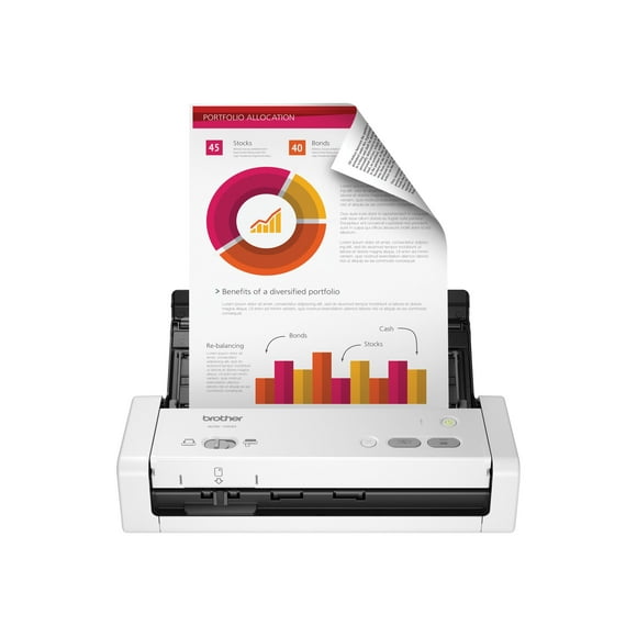 Brother ADS-1200 - Document scanner - Dual CIS - Duplex - Letter - 600 dpi x 600 dpi - up to 25 ppm (mono) / up to 25 ppm (color) - ADF (20 sheets) - up to 1000 scans per day - USB 3.0, USB 2.0 (Host)