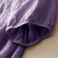 thumbnail image 5 of Women's Short Sleeve T-shirt Embroidered Tops For Women Floral Cotton Linen Tunic Tshirt Tee Women 3/4 Sleeve V Neck Button Boho Ethnic,Purple Women's Short sleeve T-shirt XXXL, 5 of 7