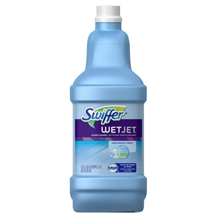 Swiffer WetJet Multi-Purpose Floor and Hardwood Liquid Cleaner Solution Refill, Open Window Fresh Scent, 42.2 fl oz