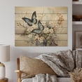 thumbnail image 2 of Designart "Azure Pearl Butterfly Moment Of Chance" Animals Print on Natural Pine Wood, 2 of 5