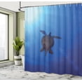 thumbnail image 5 of Ambesonne Ocean Shower Curtain, Sea Turtle in Deep Sea, 69"Wx75"L, Aqua Navy Brown, 5 of 5