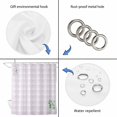 thumbnail image 4 of Eucalyptus Leaves Shower Curtain, Waterproof Shower Curtains for Bathroom, Pink Plaid Summer Botanical Washable Fabric Bathtub Curtain Set Bath Decor with 12 Hooks Long 72"x84", 4 of 8