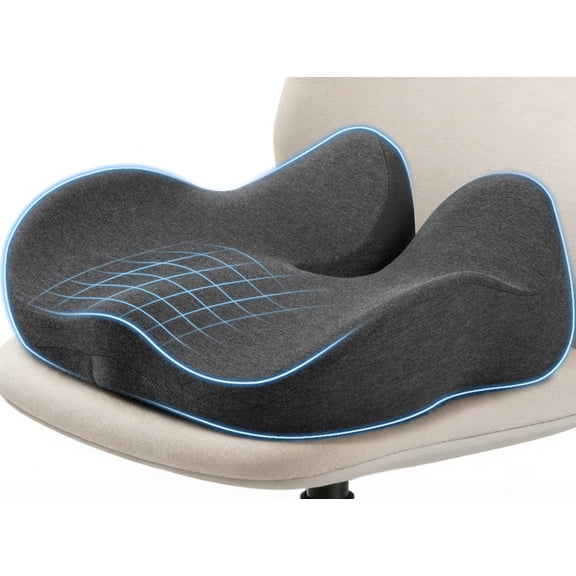 MORAVE Large U-Shaped Memory Foam Seat Cushion, Ergonomic Thick Support Pad for Office Desk Chairs, Long Sitting Comfort for Work from Home & Daily Office Use 中文翻译