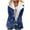 Navy, variant on Women's Winter Warm Caots Fashion Zip Up Plus Size Composite Plush Button Lapels Jacket Outwear Coat