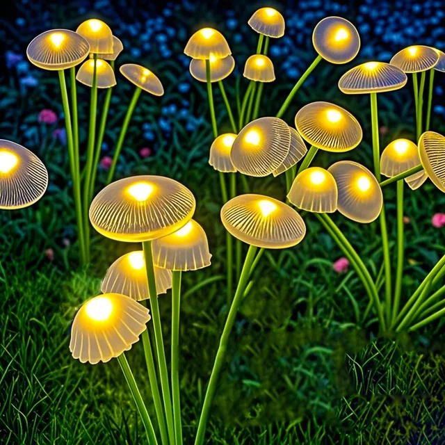 Solar Mushroom Garden Lights, Dual Mode LED Weather-Resistant Jellyfish Decor for Yard Patio Pathway