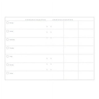  A7 Planner Refill, A7 Agenda Refill for Filofax,Undated,  Monday Starts on Left, 6 Hole/100gsm, 45sheets/90pages,4.84 x 3.23'',  Harphia(A7 Weekly Plan) : Office Products