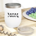 thumbnail image 2 of Mom Word with Some Leopard Print Art, Mother's Day Merch Gift, White 12oz Wine Tumbler, 2 of 5