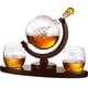 thumbnail image 1 of Set de decantador de whisky Globe Godinger con 2 vasos de whisky de 850 ml, 1 of 6