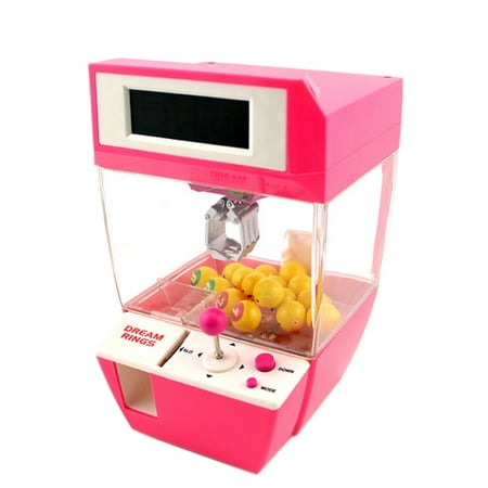 Coin Operated Candy Grabber Desktop Doll Candy Catcher Crane Machine wtih Alarm Clock Function -