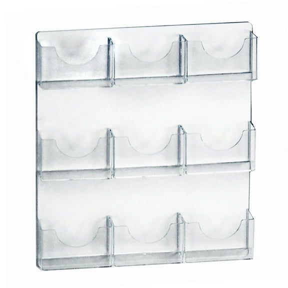 Nine-Pocket Wall Mount Bifold Brochure Holder, 2-Pack