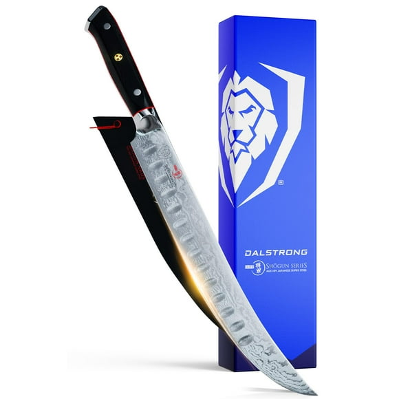 DALSTRONG Butcher Knife - 10 inch - Shogun Series ELITE - Japanese AUS-10V Super Steel - G10 Handle Cimitar Breaking Knife Gift - Vacuum Treated BBQ Brisket Knife - Sheath Included
