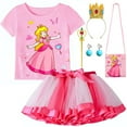 thumbnail image 1 of Princess Peach Ensemble de Costume pour Filles, Robe Tutu Princess Peach Super Bros Cosplay Fête d'Halloween, 1 of 6