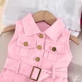 thumbnail image 5 of EnJoCho Girls Summer Denim Dress Sleeveless Button Down Collared Jean Dresses Y2K Pleated A Line Dress with Belt Toddler Maxi Dress Summer, 5 of 7