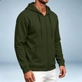thumbnail image 5 of cfhntfmh Mens Zip up Sweatshirt Casual Drawstring Long Sleeve Hooded Jackets with Pockets Fall Trendy Clothing (Army Green,3X-Large), 5 of 7